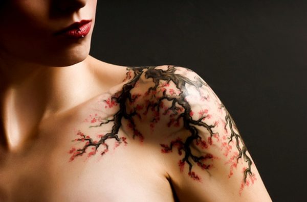 Cherry Blossom Flower Designer Tattoo