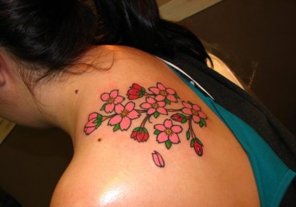 Cherry Blossom Flower Tattoo Design