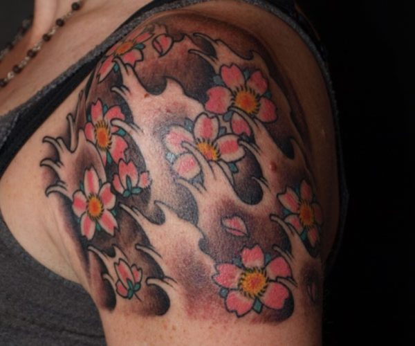 Cherry Blossom Tree Tattoo Design 