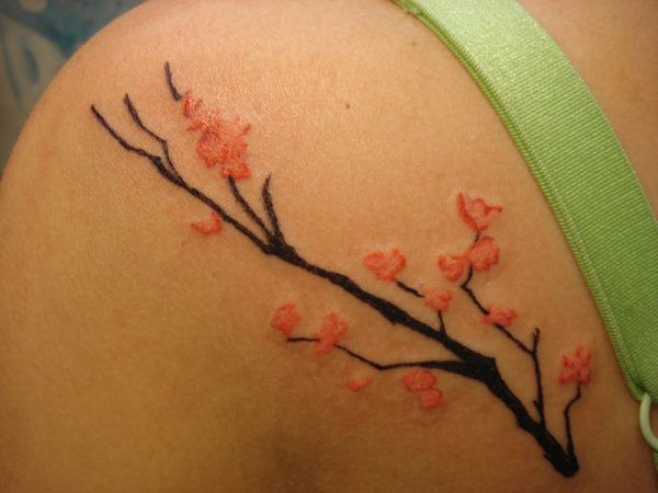 Cherry Blossom Tree Tattoo On Shoulder