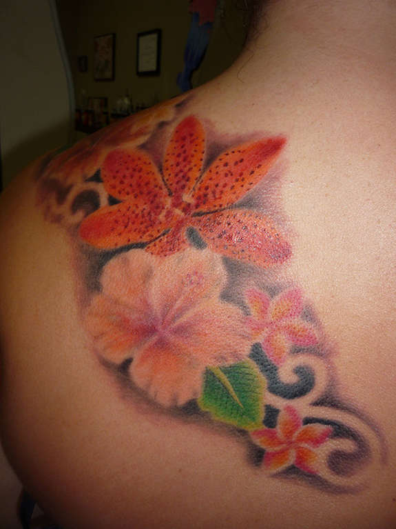 Colorful Flower Tattoo