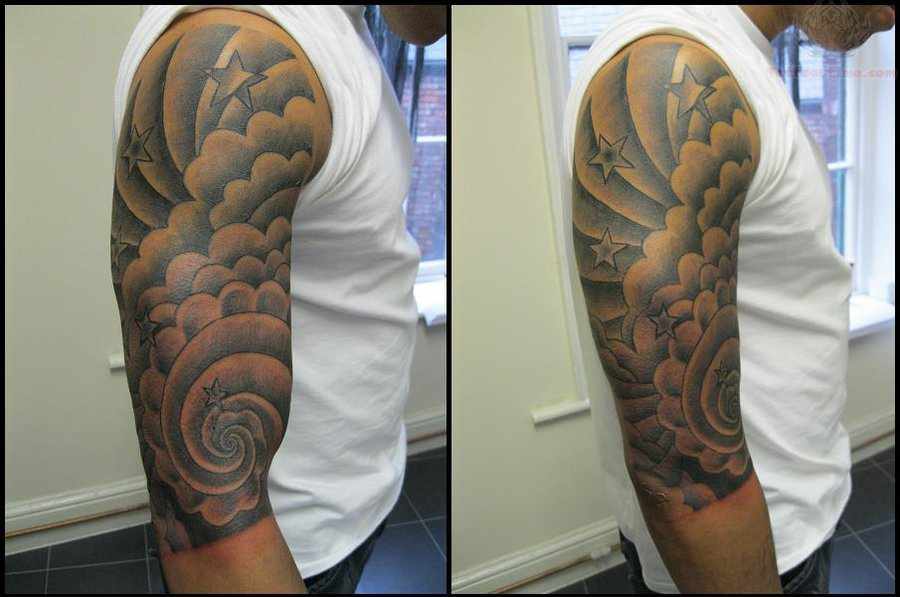 55 Amazing Clouds Shoulder Tattoos.