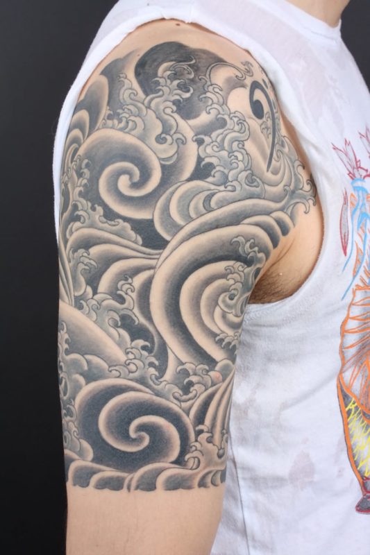 Cloud Tattoo On Right Shoulder
