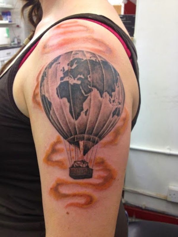 Cloud Tattoo With Parachute
