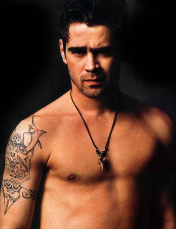 Colin Farrel Hawaiian Shoulder Tattoo