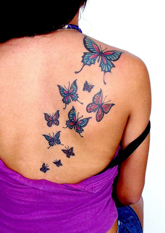 Colored Butterfly Tattoo Design