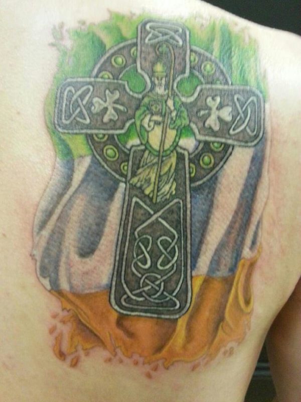 Colored Cross Celtic Tattoo