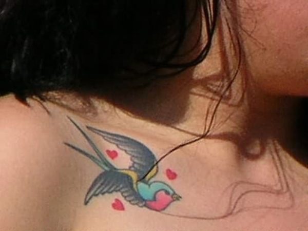 Colored Dove Tattoo