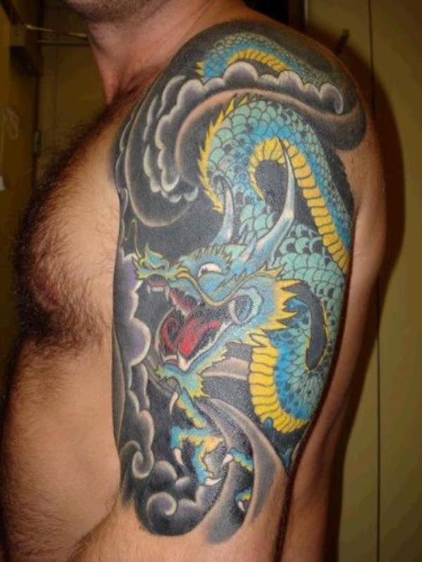 Colored Dragon Tattoo