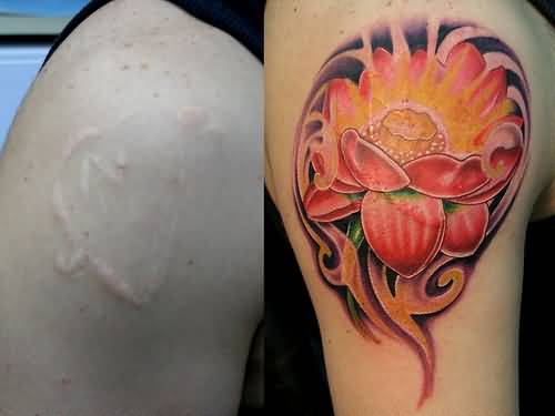 Colored Flower Tattoo 