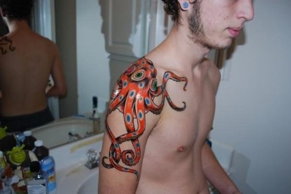 Colored Kraken Tattoo