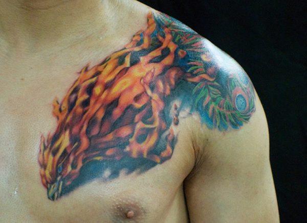 Colored Phoenix Tattoo Design