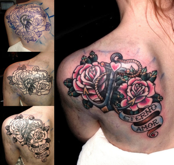 Colored Roses Tattoo