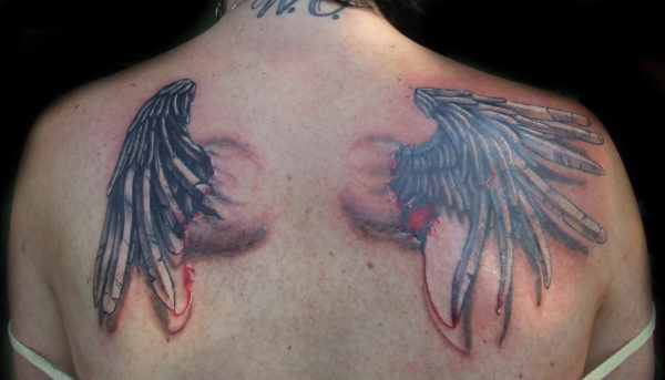 Colored Wings Tattoo Design