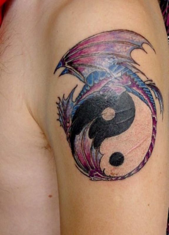 Colored Yin Yang Tattoo