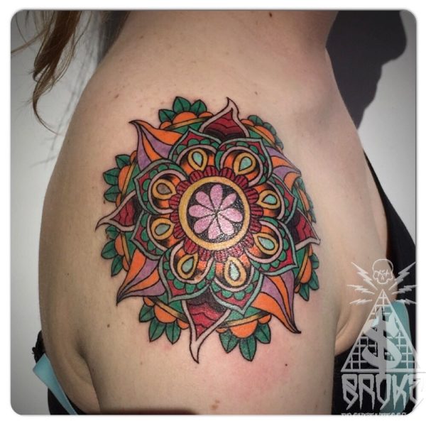Colorful Mandala Classic Tattoo
