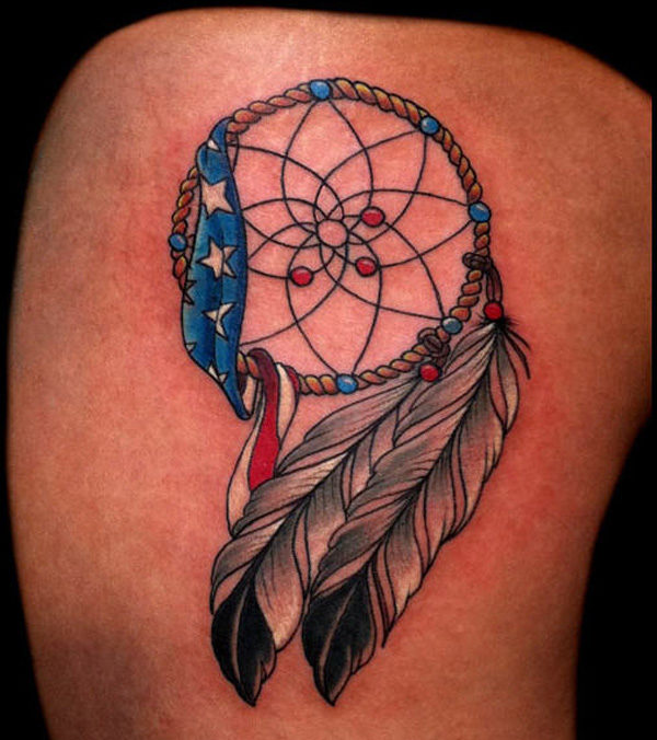 Colorful Dream Catcher Tattoo