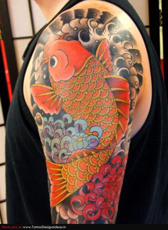 Colorful Fish Japanese Tattoo