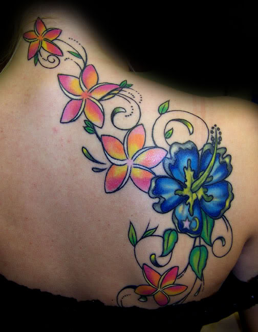 Colorful Flower Tattoo Design