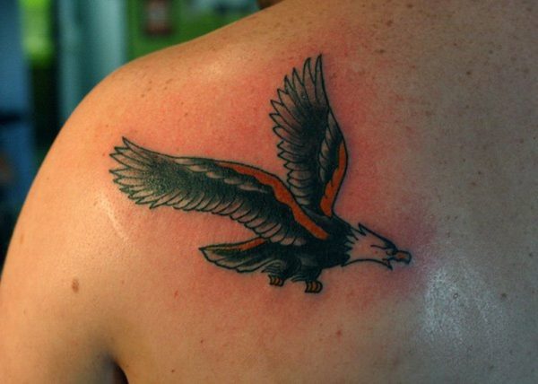 Colorful Flying Eagle Tattoo