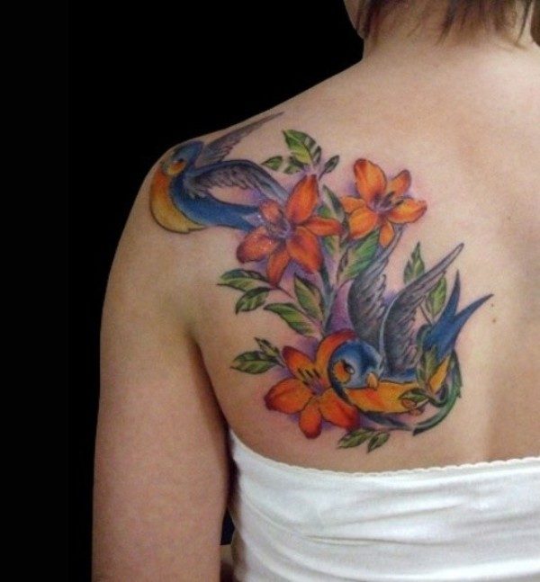 Colorful Lily Tattoo