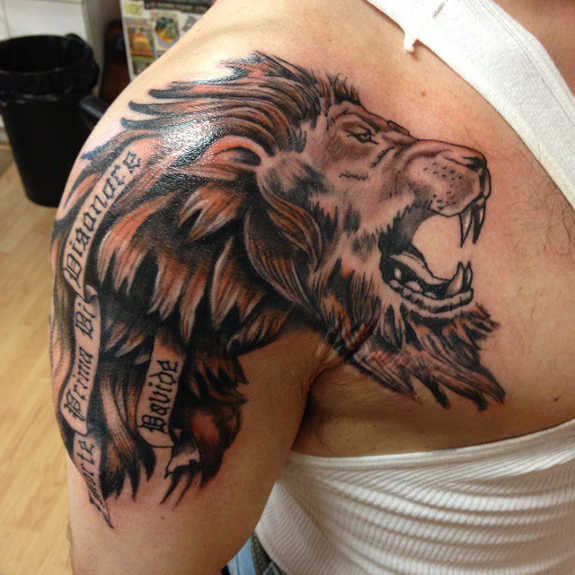 Colorful Lion Tattoo Design