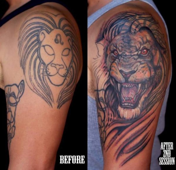 Colorful Lion Tattoo