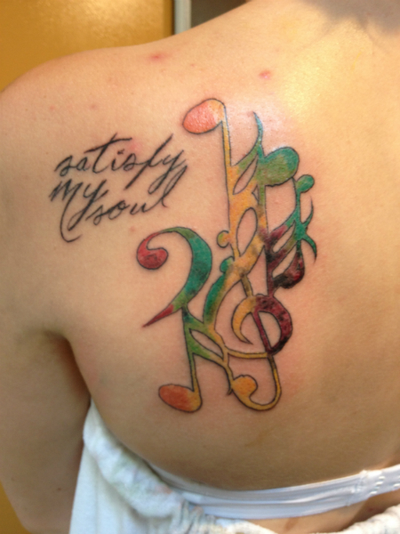 Colorful Music Tattoo Design