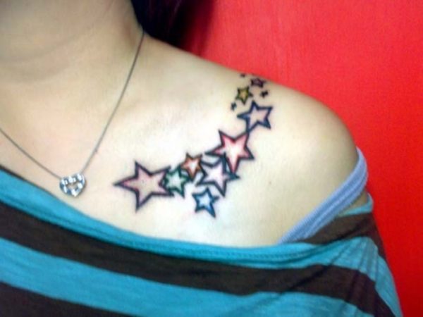 Colorful Star Tattoo Design