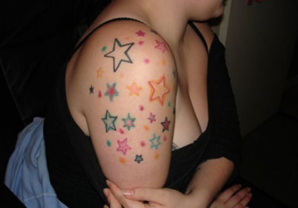 Colorful Star Tattoo