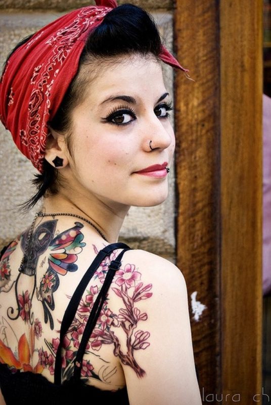 Colorful Vintage Flower Shoulder Tattoo