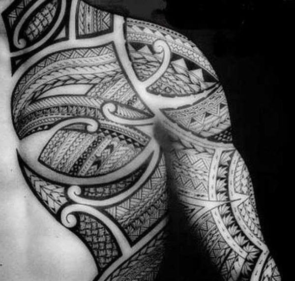 Cool Black Samoan Tattoos Shoulder