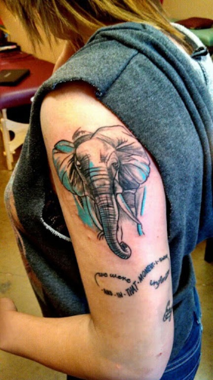 Cool Colorful Elephant Tattoo