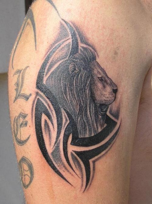 Cool Lion Tribal Tattoo