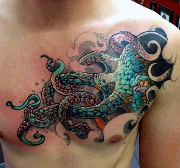 Cool Octopus Tattoo On Shoulder