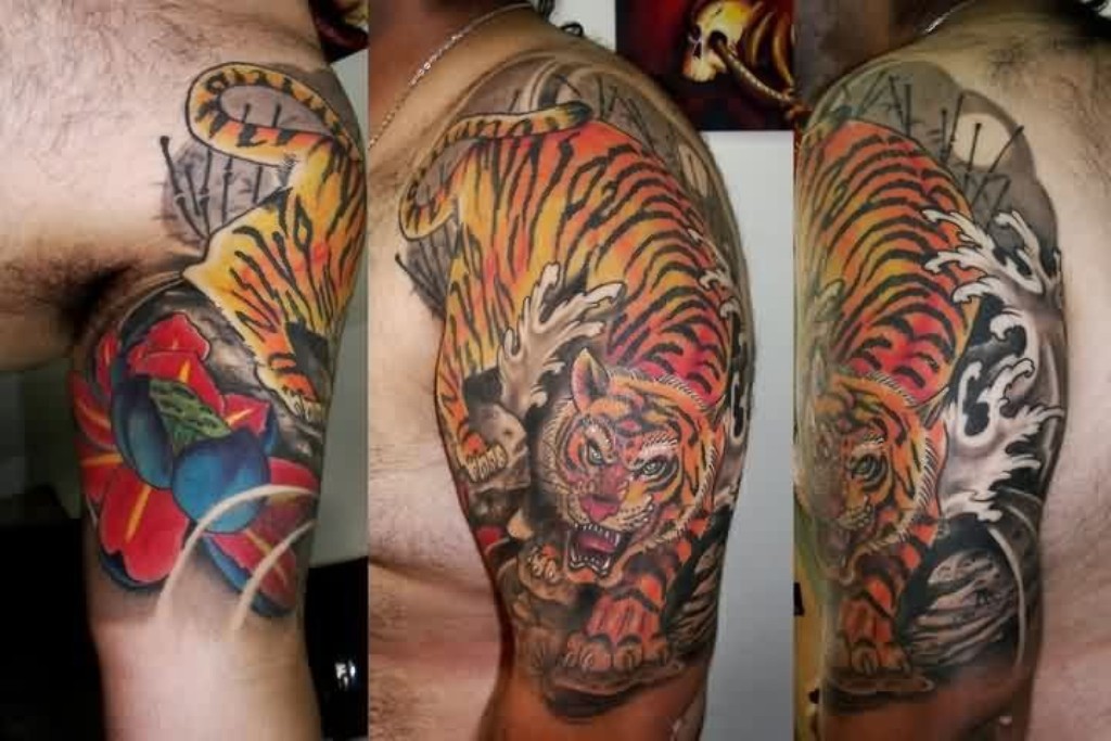 53 Outstanding Tiger Shoulder Tattoos.