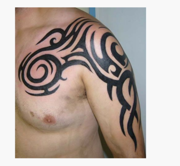 Cool Tribal Shoulder Tattoo Design