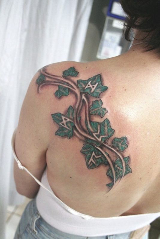 Cool Vine Shoulder Tattoo Design