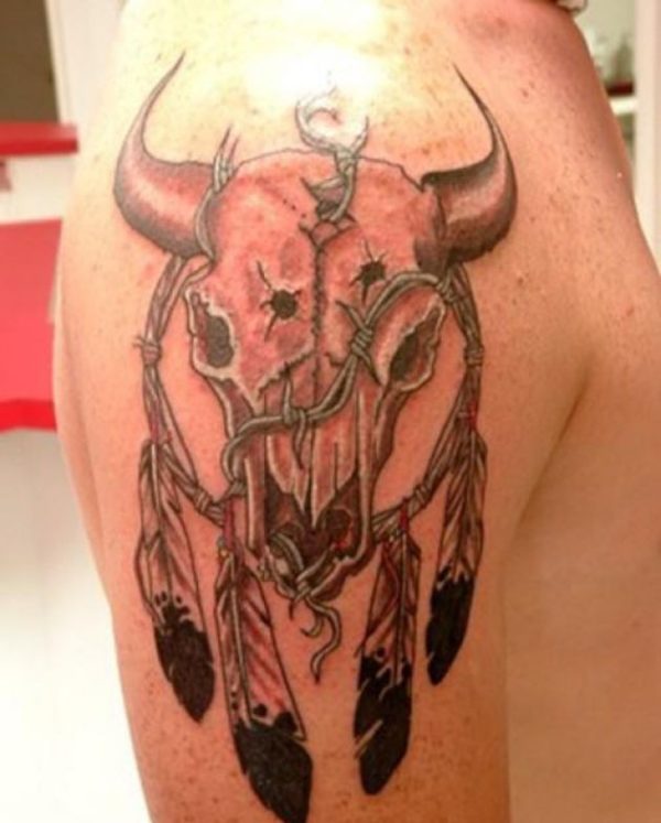 Cow Skull Dream Catcher Tattoo