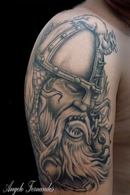 Creepy Viking Tattoo