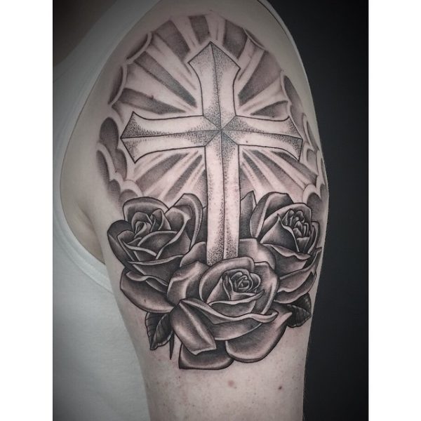 Cross In Cloud Tattoo