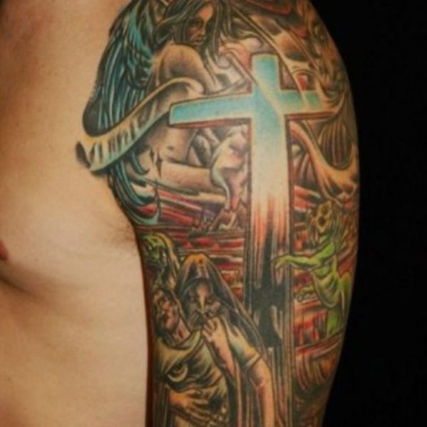 Cross Religious Tattoo Design