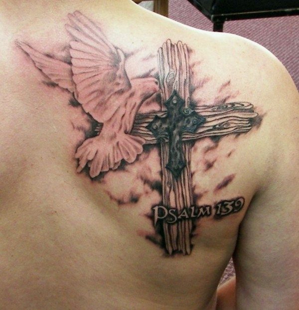 Cross Shoulder Tattoo Design