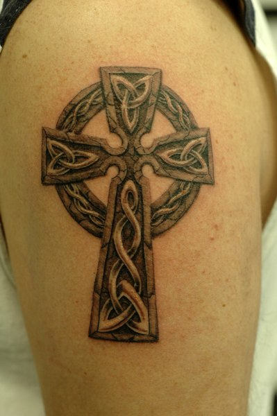 Cross Shoulder Tattoo Design