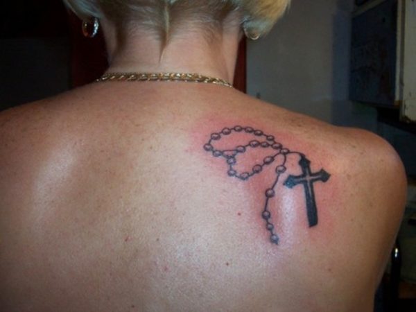 Cross Shoulder Tattoo Design