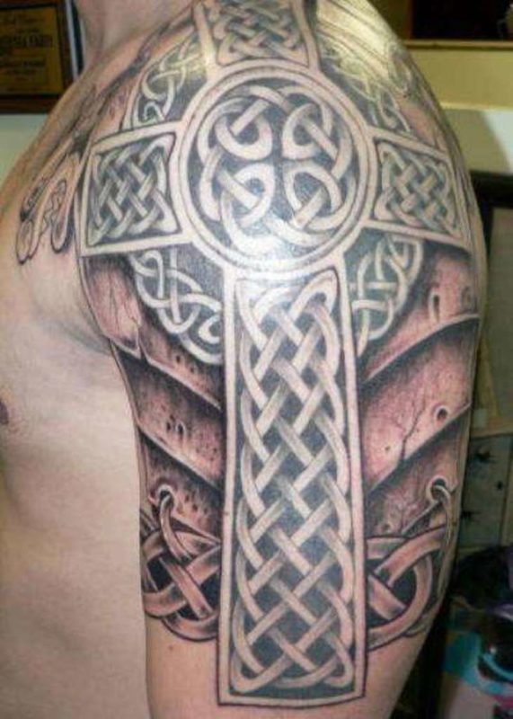 Cross Shoulder Tattoo