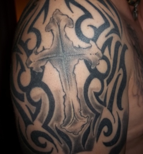 Cross Tribal Tattoo