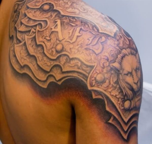 Cute Armor Shoulder Tattoo