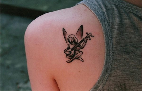 Cute Baby Angel Shoulder Tattoo