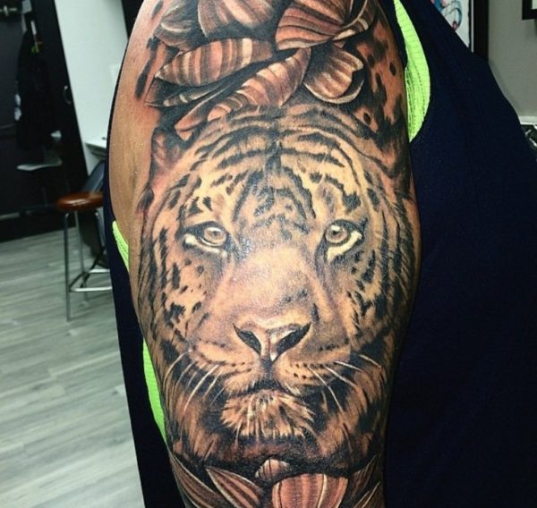 Cute Black Tiger Tattoo-
